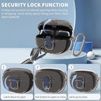 [Secure Lock] for Bose Ultra Open Earbuds Case(2024), TUDIOW Clear TPU Shockproof Protective Cover for Bose Open Ear Wireless Earbuds Accessories with Cleaning Kit & Keychain (Clear Grey)