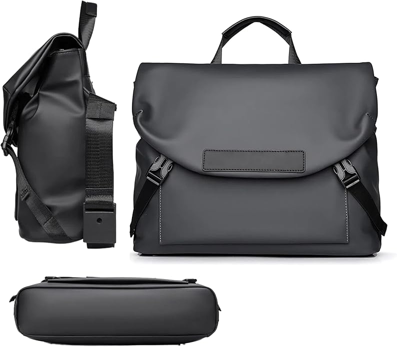 Water-Resistant Messenger Bag for Men & Women, Lightweight Crossbody Laptop Briefcase for Commute, 13 inch Laptops, Durable Shoulder Bag with Adjustable Strap