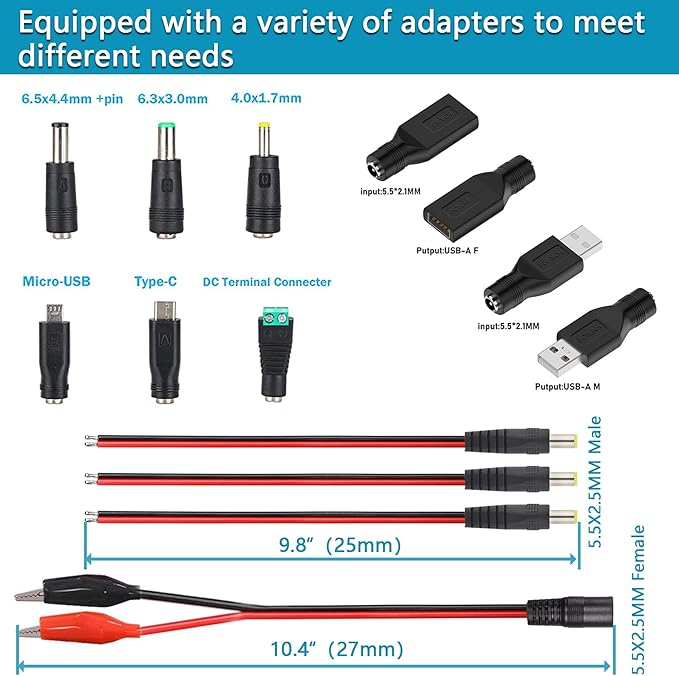 72W Power Supply Adjustable DC 3V ~ 36V Variable Universal Switching AC/DC Adapter Minidodoca AC to DC Converter with LED Voltage Display and 13 Tips, for 3V to 36V Household Electronics - 2000mA Max