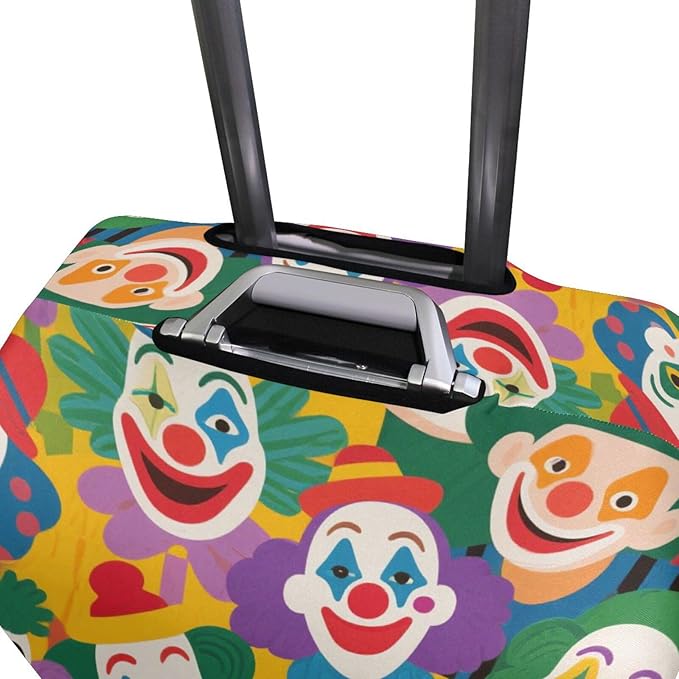 Colorful Cartoon Cute Clown Elastic Large Luggage Cover Washable Elastic Suitcase Covers Luggage Protector Fit 18-32 Inch Luggage, Colorful Cartoon Cute Clown, L 26-28 in, casual