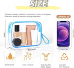 Icramsy Clear Makeup Bag,2 Pack TSA Approved Toiletry Bag Travel Toiletry Bag Hanging Makeup Cosmetic bag for Women Men (Blue)