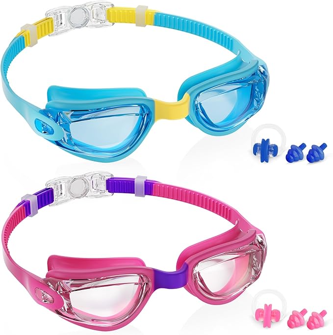 Aegend Swim Goggles for Kids Youth 3-14 Anti-Fog Anti-UV Comfort Fit Goggles for Swimming