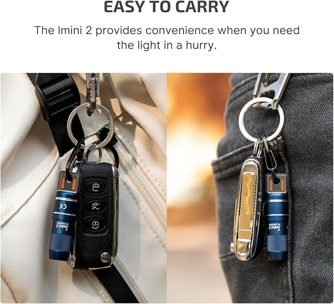 OLIGHT IMINI 2 EDC Rechargeable Keychain Flashlight, 50 Lumens Compact and Portable Mini LED Keyring Lights with Built-in Battery Ideal for Everyday Carry and Emergencies (Midnight Blue)