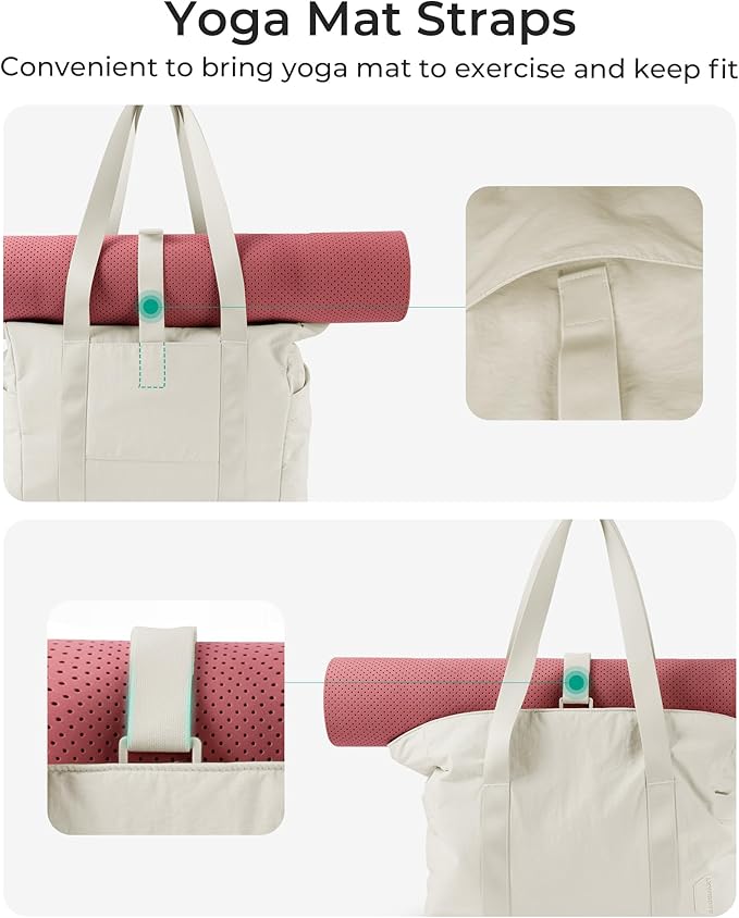 BAGSMART Tote Bag for Women, Tote Bag with Zipper Work Tote with Compartments Nurse Shoulder Hanbag for Travel, Gym