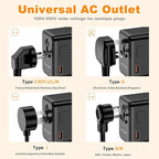 VYLEE Universal Travel Adapter, PD100W GaN International Power Adapter with 3 USB C and 1 USB A Charging Ports, All in One Power Outlet, Worldwide Plug Adapter for US to European UK AUS Ireland(Black)