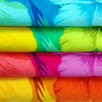 Kaufman - Colorful Hibiscus Beach Towels | 100% Cotton with Ends Hemmed | 30" x 60" | Colorful Soft & Absorbent Pool Towels for Adults and Kids | Fiber Reactive | 4 Pack