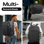 Carry on Backpack, Extra Large 55L Travel Backpack TSA Approved, Expandable Laptop Bagpack with durability, Water Resistant Bag Compatible with 18.4 inch Laptops, Black