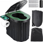 Sckee Camping Toilet, Portable Toilet for Adults, Portable Travel Folding Toilet with Lid and Paper Holder, Compact Potty for Car, Camp Toilet Portable Toilet for Camping, Hiking,Truck, RV, Beach