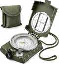 Military Lensatic Compass, Hiking Compass for Survival – Water-Resistant Outdoor Hiking Survival Direction Finder (Metal)