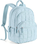 BAGSMART College Laptop Backpack, Travel Backpack for Women, Quilted Casual Daypack, Water-Resistant Bookbag for 15.6 Inch Laptop, Sky Blue