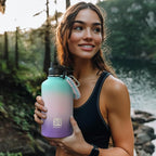 DYSANKY Insulated Water Bottle | Thickened Stainless Steel Vacuum Metal Portable Sports Half Gallon Large Water Jug for Gym and Hiking with Straw, Carrier Bag, Handle Strap | BPA-Free 64 oz