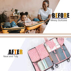 Packing Cubes for Travel - 8 Set Luggage Organizer Bags for Family, Mesh Breathable Packing Cubes for Suitcases Durable Travel Essentials Bags Set