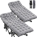ABORON 2PK XXL Camping Cot for Adults 900LBS - 78"×32" Oversized Folding Bed with Mattress Pad, Heavy Duty 1200D Oxford Outdoor Cot with Carry Bag
