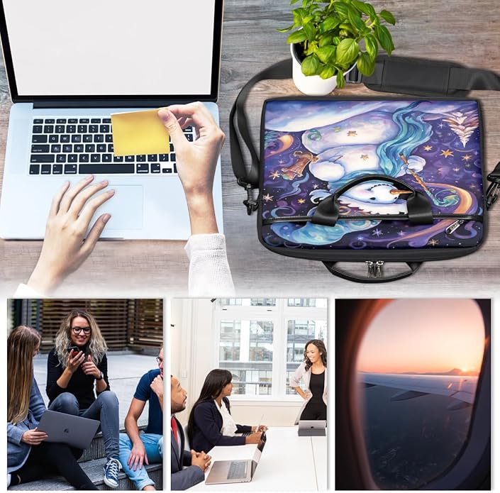 Laptop Shoulder Bag for Women Men, Waterproof Computer Case Messenger Bag Briefcase for Business Office Travel