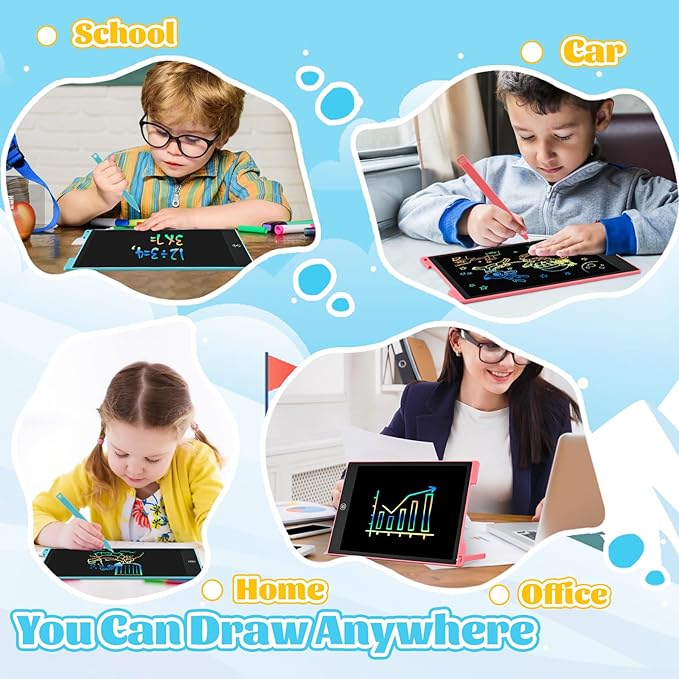 EooCoo Toys for Ages 3-8, 12 Inch LCD Writing Tablet 2 Pack, Preschool Classroom Must Haves, Electronic Drawing Board Drawing Pad, Birthday Gifts for Boys & Girls, Kids Travel Essential - 12 Inch