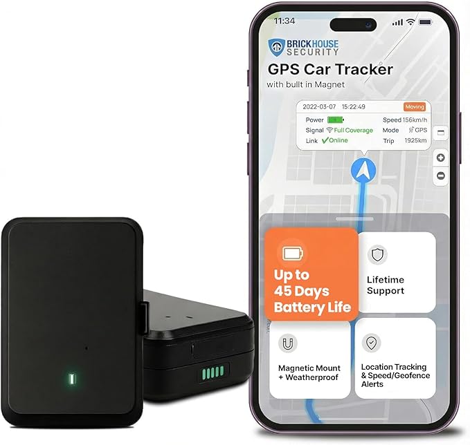 Brickhouse Security EON Odyssey GPS Tracker for Vehicles & Assets, Long Battery Life Tracker with Magnetic Mount, Tamper Alerts, Geofencing & Real-Time Tracking, Weatherproof, Subscription Required