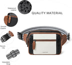 LATMAP 3L TRIPLE ZIP Fanny Packs Belt Bag For Women Men Crossbody Waist Pack Sling Chest Bum Travel Bag Purse Faux Leather Fashion Cute Black