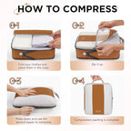 10 Set Compression Packing Cubes for Travel Essentials,Compressible Expandable Packing Cubes for Suitcase,OlarHike Luggage Organizer Bags for Travel,Handy Helper for Organizing Clothes(Brown)