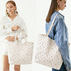 Long Keeper Corduroy Tote Bag for Women Girl Cute Large Tote Purse Reusable Canvas Shoulder Bag Handbag for Work Travel Gym