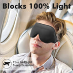 Sleep Eye Mask for Men Women, Weighted Sleeping Mask for Side Sleeper, Travel Blackout Night Blindfold Eye Shade Cover with Adjustable Strap (4.6 oz) (Obsidian)