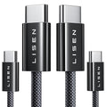 LISEN USB C to USB C Cable for iPhone 16 Charger Cord 240W Type C Charger Fast Charging Cord USB C Cable for iPhone 16e 15 17X iPad MacBook Air Pro Samsung Z Fold 7 Switch 2, 3.3ft+6.6ft/2 Pack/Black