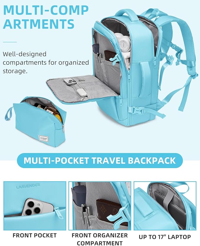 LARVENDER Carry on Luggage 22x14x9 Airline Approved, Expandable 20 Inch Hardside Large Suitcase with Wheels TSA Lock, Lightweigh PC+ABS Travel Carry-on Suitcases for Women and Men, Cotton Candy