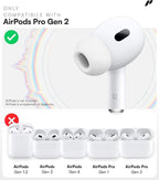 Proof Labs 4 Pairs for AirPods Pro 2 Ear Hooks Covers [Added Storage Pouch] Anti Slip Ear Tips Accessories Compatible with Apple AirPods Pro 2nd Generation (White)
