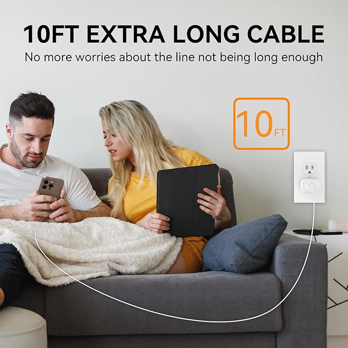 iPhone 17 16 15 Pro Charger Fast Charging, 40W USB C Fast Charger Block with 10FT Long Type C Chargers Fast Charging Cable Cord for iPhone 17/17 Pro/17 Pro Max/Air/16 Pro Max/16 Pro/15Pro