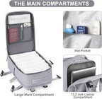 coofay Travel Backpack Carry On Flight Approved For Women Men Personal Item Backpack Carry On Bags For Airplanes Backpack For Travel With Shoe Compartment Grey