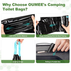 Portable Toilet Bags with Poo Gel Set, 8 Gallon Camping Toilet Bags with Absorbent Gels, Waste Bags, Leak-Proof Trash Bag for Camping Potty, Traveling