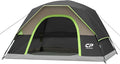CAMPROS CP Camping Tent 2/4/6 Person, Waterproof Windproof Double Layer Dome Tent, Easy Setup with Large Mesh Windows & Wide Door for Outdoor Camping Backyard