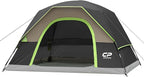 CAMPROS CP Camping Tent 2/4/6 Person, Waterproof Windproof Double Layer Dome Tent, Easy Setup with Large Mesh Windows & Wide Door for Outdoor Camping Backyard