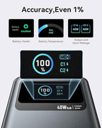 MOKiN 40W Fast Charging Portable Charger for Samsung iPhone Android, 10000mAh 3-in-1 Power Bank with Wall Plug, Built-in USB-C Cable, LCD Display, Travel Battery Pack for iPhone 17/16/15 Series