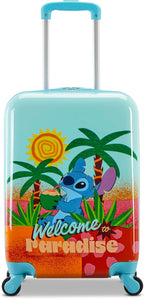 American Tourister Disney Stitch Carry-On Luggage - Airline Approved, Durable Hardshell - Roll Confidentially with Spinner Wheels & Colorful Adjustable Handle