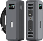 Silicone Case for Anker 737 Power Bank (24,000mAh 3-Port) 1/4-inch nut Hole, SD/SIM Card Storage Reserved Compatible with Anker 737 Power Bank Travel Protective Cover Dustproof with Handle (Gray)