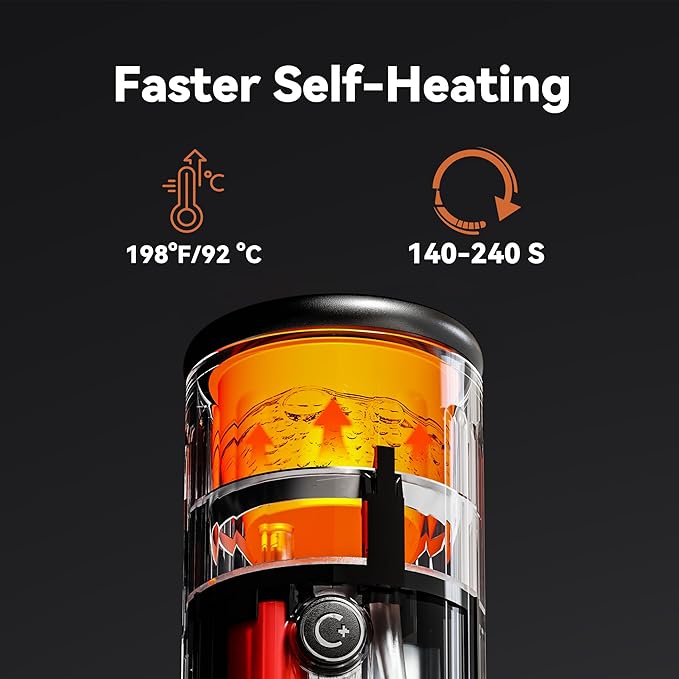 CERA+ Portable Coffee Maker Electric Espresso Machine, Self-Heating 8 Cups per Charge & 20 Bar Small Coffee Maker for Travel & RV, Single Serve Coffee Maker with USB-C Works with NS Capsules & Grounds