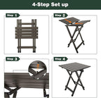 SUNNYFEEL Folding Camping Table - Lightweight Aluminum Portable Picnic Table, 18.5x18.5x24.5 Inch for Cooking, Beach, Hiking, Travel, Fishing, BBQ, Indoor Outdoor Small Foldable Camp Tables