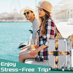 Slohif Luggage Straps for Suitcases Travel Belt Accessories Luggage Connector Identifiers 2 Pack Over Handle with Buckle Unique Nylon Adjustable Strap for Sleeping Bag Car Seat Cat
