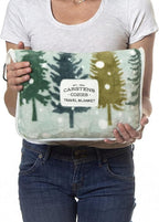 Carstens, Inc. Travel Blanket, Premium Compact 2-in-1 Airplane Blanket/Pillow, Snowflake Forest