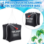 Retisee 10 Gallons/ 40L Solar Camping Showers with Hot Water Portable Camping Shower Bag with Removable Hose Nylon Ropes for Outdoor Hiking Climbing Traveling