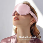 LitBear 100% 22 Momme Mulberry Silk Sleep Mask - 3D Contoured Eye Mask for Men Women, Soft Breathable Sleeping Mask with Adjustable Strap, Perfect Blocks Light for Sleeping (Light Pink)