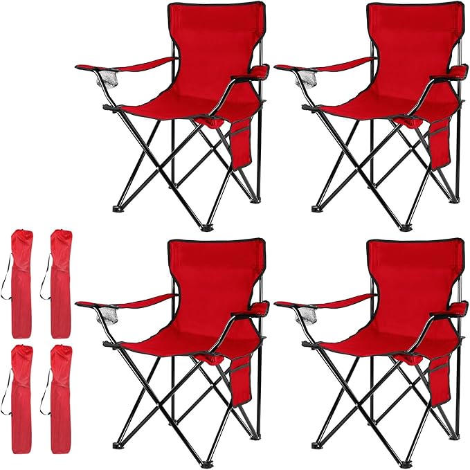 Damei century 4Pack Folding Camping Chairs-Lightweight, Installation-Free, Portable Chair for Beach, Lawn, Outdoor Sports
