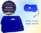 BlueHills Ultra Compact Travel Blanket 2 Pack Large Soft Cozy Portable Blanket Sheet with Carry Case and for Flight Airplane Car Layover Camping Hotel Blue C205-2PK-Royal