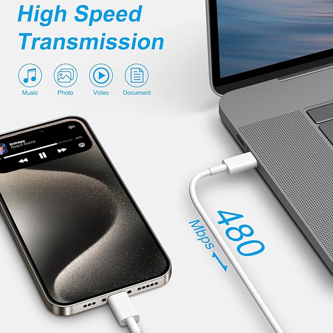 iPhone 17 16 15 Charger Fast Charging 6FT - 20W USB C Charger Block with 6FT Type C to C Cable Compatible with iPhone 17/17 Pro/17 Pro Max/Air/16/16e/15, iPad Pro, iPad Air (White)