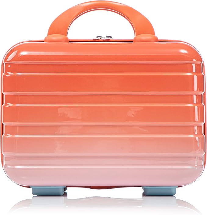 20 Inch Carry on Luggage with 14 Inch Cosmetic Case, 2 Pcs Hardshell Lightweight Durable Spinner Suitcase Set for Travel, Women, Men, TSA Lock, ABS, 20+14 Inch (Blue Red)