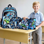 5Pcs Kids Luggage for Boys, Truck Rolling Travel Carry on Suitcase for Toddler Children with Wheels(Blue)