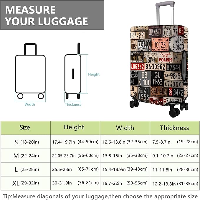 Travel Luggage Cover Suitcase Protector Fits 18-32 Inch Wheel Covers PatternedTravel Related Items Flower Luggage Protector Elastic XL