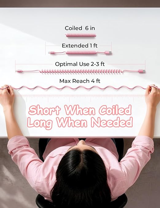 LISEN Pink USB C Cable, Gifts for Women Men 2 Pack for Android Auto & CarPlay Cable, Type C Charger Pink Compatible with iPhone 17/16 Galaxy S25/S24 Car Accessories for Women Wife Girlfriend Sisters
