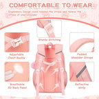 PIG PIG GIRL Kids Backpack for Girls School Bags for Middle School Students Book Bag for Elementary Primary Kawaii Ita Backpack, Pink and Beige
