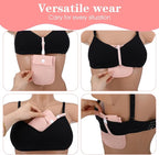 Undercover Bra Wallet, Hidden Travel Pouch with Adjustable Elastic Strap, Secret Stash Pocket for Passport, Credit Cards, Money and Valuables (Pink)